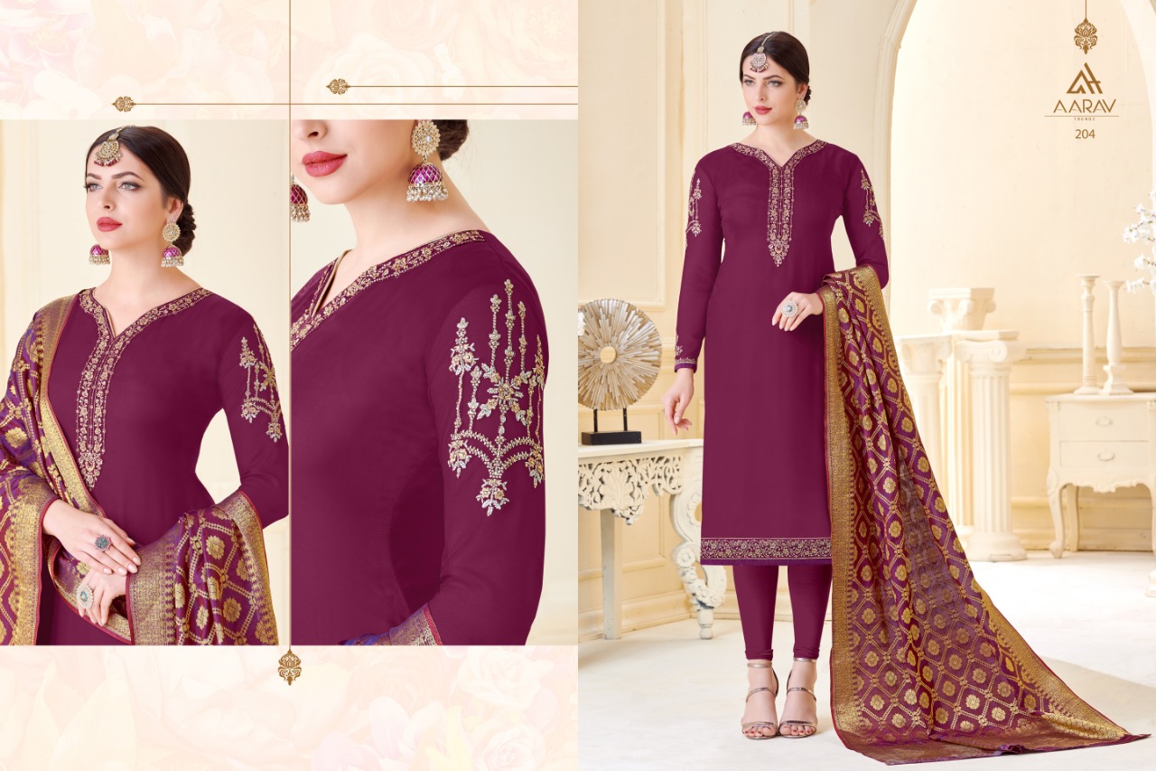Aarav Trendz Designer Aarav Banarasi Vol-1 Salwar Suits Aarav Trendz Designer Aarav Banarasi Vol-1 Salwar Suits